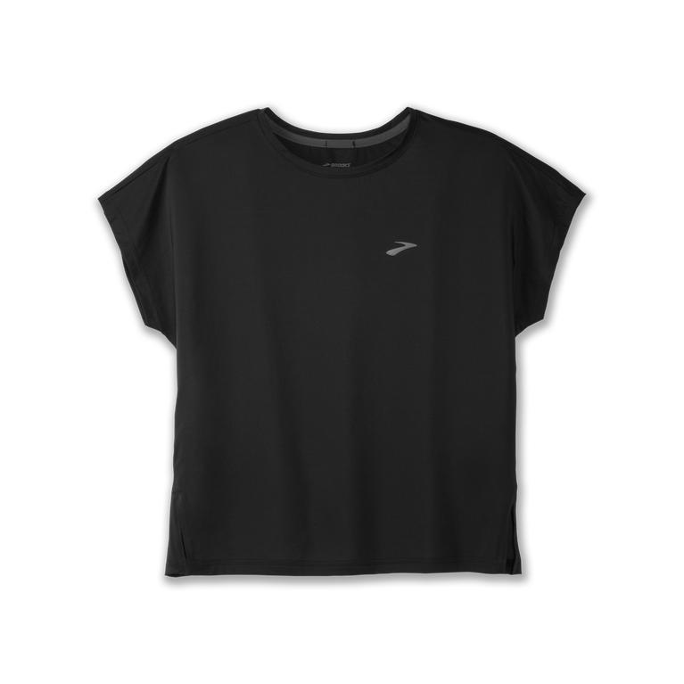 Brooks SPRINT FREE Breathable Short Sleeve Running Shirt Womens Sale - Black (FGU481263)
